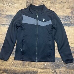 Shred Dog Black Zip Up softshell Jacket Kids Size 8 Polyester snow‎ ski